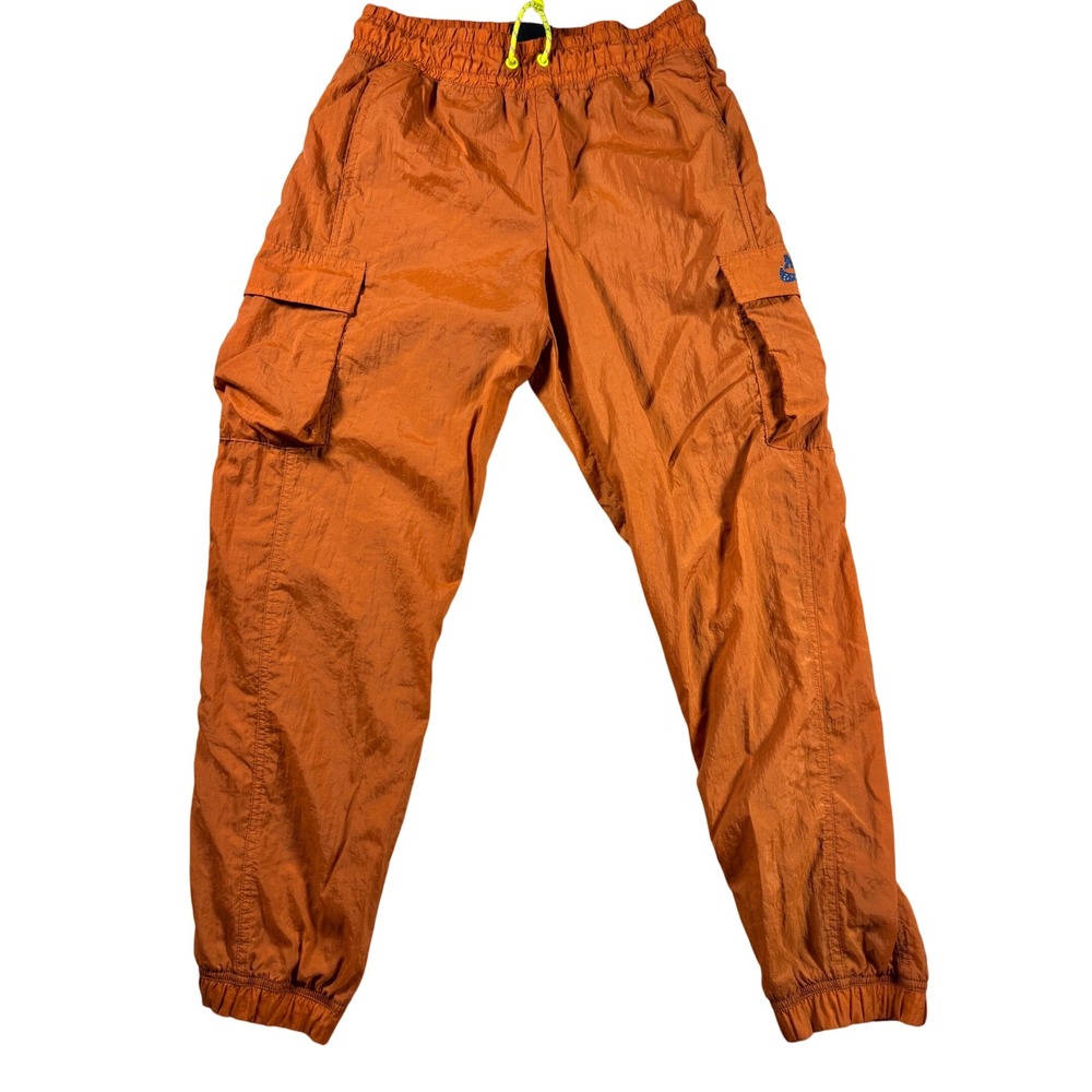 Nike Mens Icon Clash Cargo Pants Orange Crinkle Nylon Joggers CV9046-802 Small